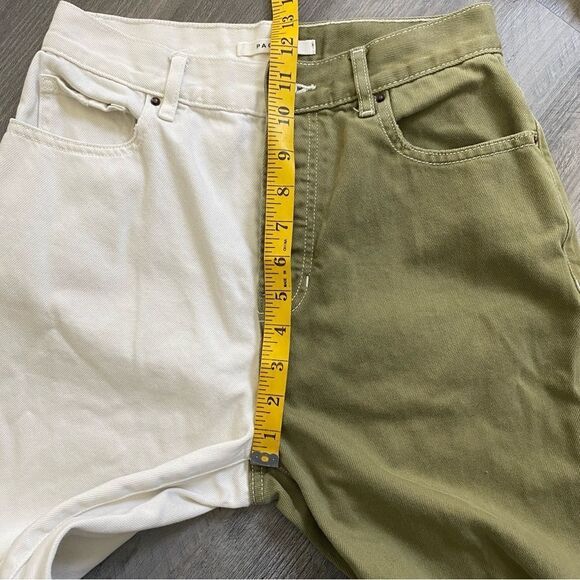 PacSun High Rise Straight Jeans Olive Cream Butty Fly 27 - Picture 9 of 12